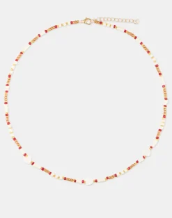 Natura Selection Collar Beads Corazones Nácar
